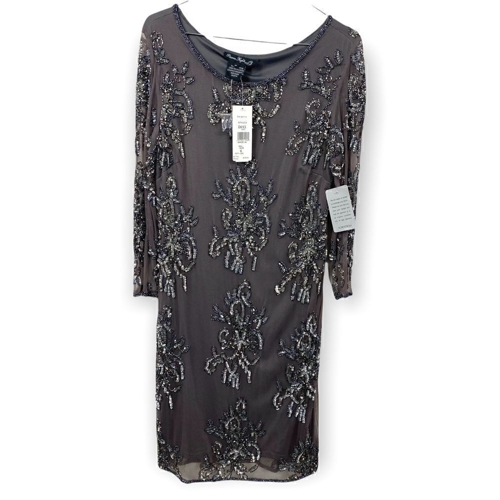 Pisarro Nights Silver Formal Dress Incredible Detail, Needs Care, Women's 6 NWT